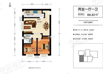 大悦城悦府 2室1厅1卫 主卧朝南 两房朝南