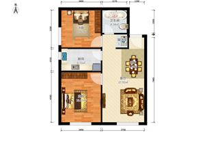 【户型介绍】: 此房是全阳大两居,客厅比较大差不多有40平米左右进门
