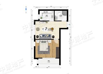 秋丽家园 1室1厅1卫 主卧朝南 全南户型